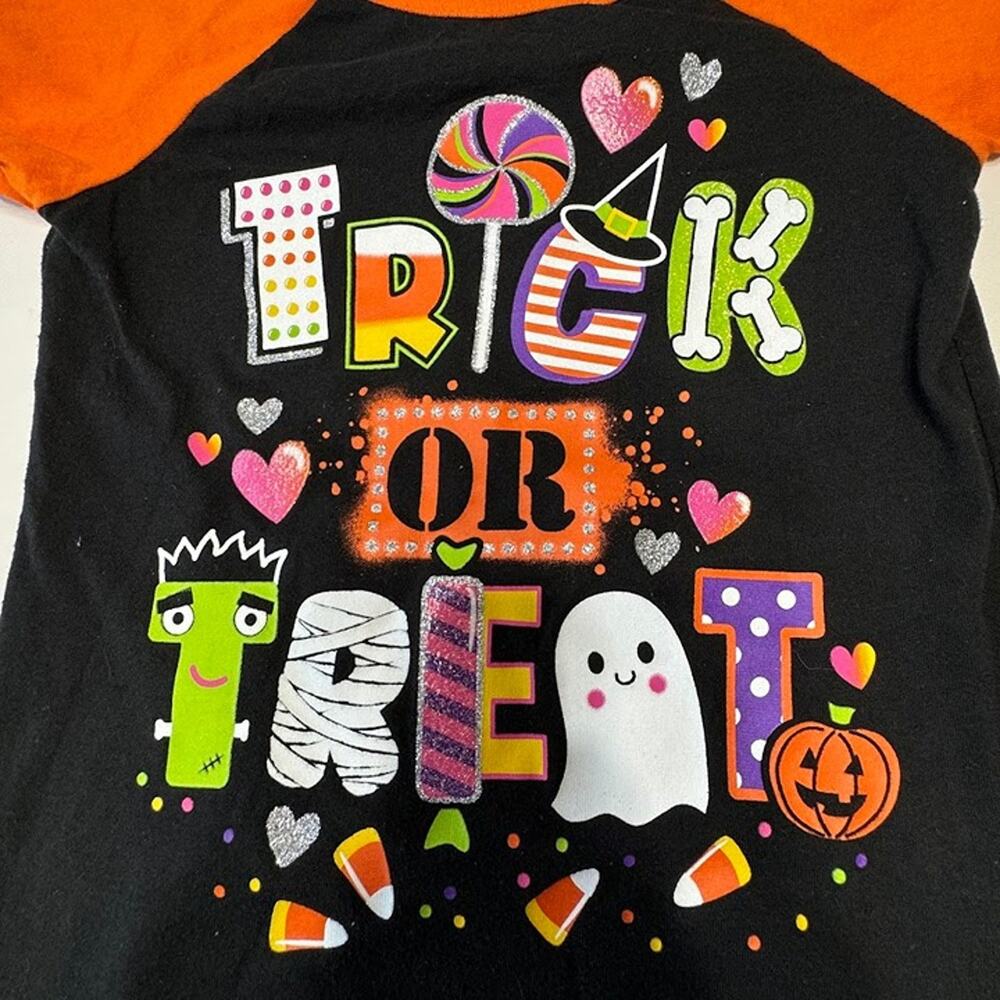 Toddler Girl's Halloween Icons Trick Or Treat Kawaii T Shirt Top 4T - Picture 3 of 8